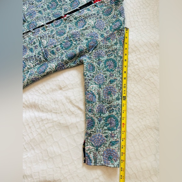 Vintage reversible green and red quilted jacket made in India 100% cotton - Picture 17 of 17